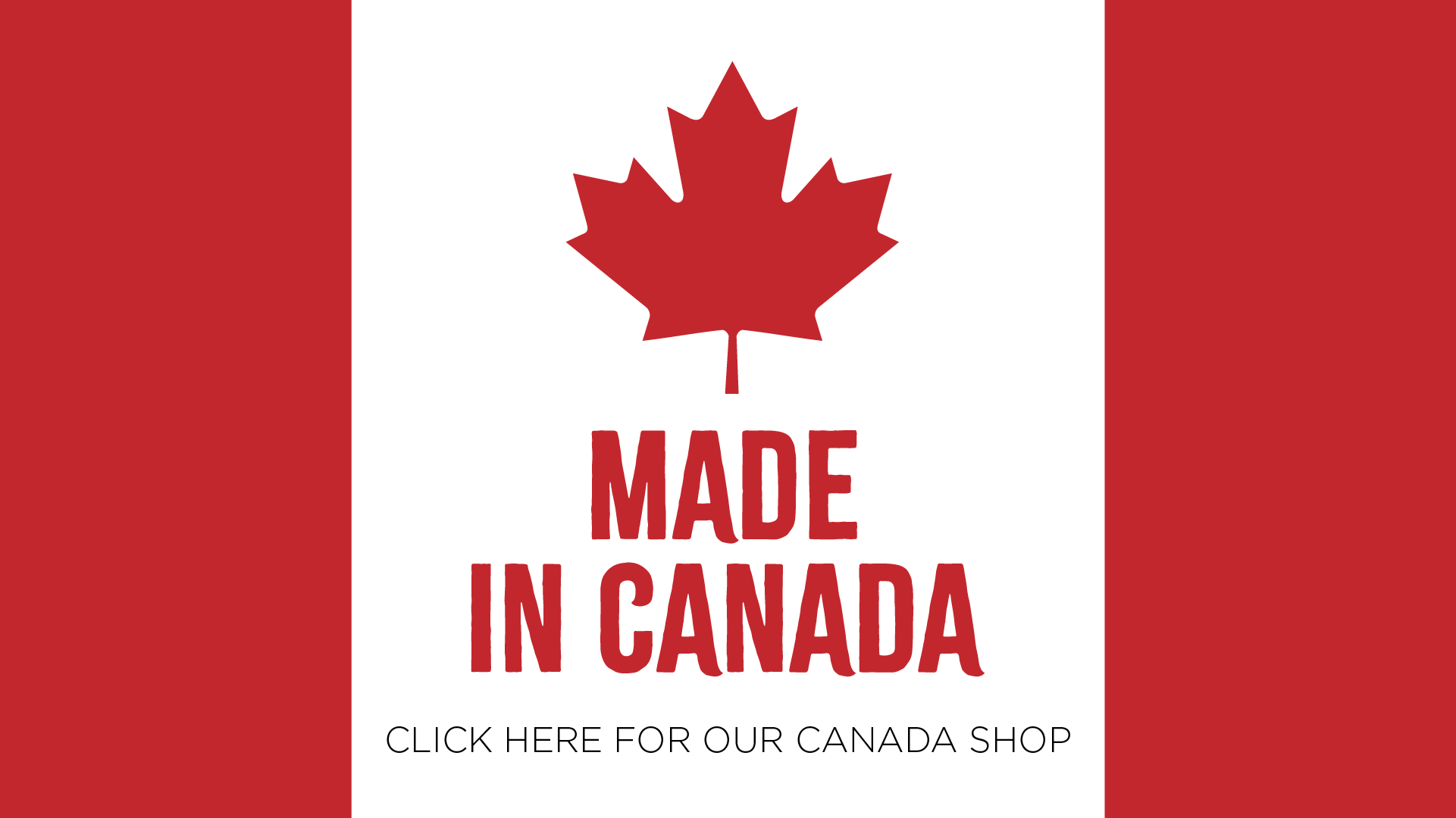 Illustration of a Canadian flag with the words MADE IN CANADA below the maple leaf
