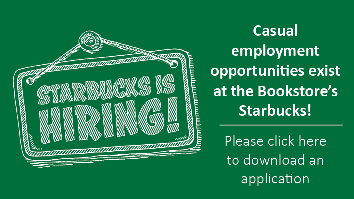 Illustration of sign with the words Starbucks is hiring!