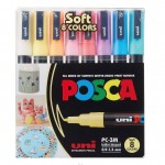POSCA Paint Marker Set | 8 Fine Soft Colour Bullet Tip Set (PC-3M)