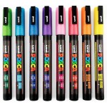 POSCA Paint Marker Set | 8 Fine Glitter Bullet Tip Set (PC-3M)