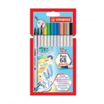 STABILO 68 Fibre Tip Brush Pen (12 PK)