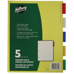 Hilroy Insertable File Dividers - 5 Tab