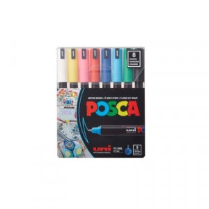 POSCA Paint Marker Set | 8 XFine Tapered Tip Set (PC-1MR)
