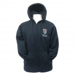 UVIC Crest Full Zip Hoodie- Navy