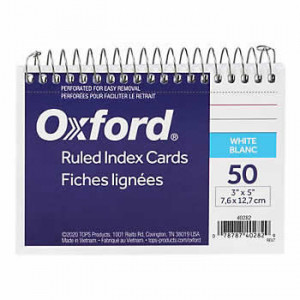 Oxford Wirebound 3X5 Ruled Index Cards