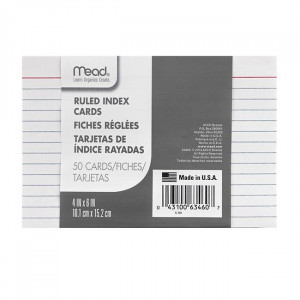 Mead Ruled 4X6 Index Cards