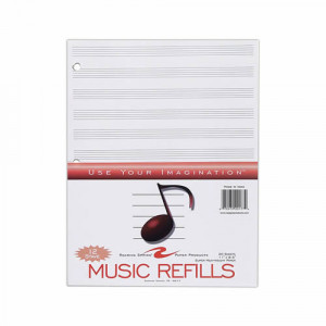 Music Score Filler Paper - 12 Stave