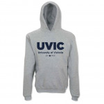 UVIC Classic Maple Leaf Hoodie- Athletic Grey