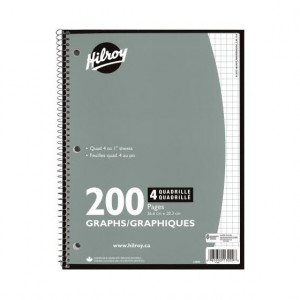 Hilroy Graph Coil Notebook 4:1 inch Imperial 200pg