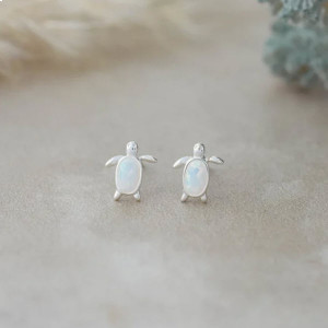 Maui Studs -White Opalite