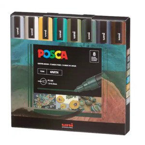 POSCA Paint Marker Set | 8 Medium Earth Tones (PC-5M)