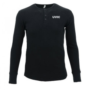 UVIC Men's Thermal Henley- Black