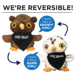 Reversible Snowy Owl/Barn Owl UVIC Grad Plush
