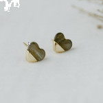 Glee Full Heart Gold Studs Labradorite