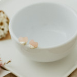Glee Full Heart Gold Studs -Rose Quartz