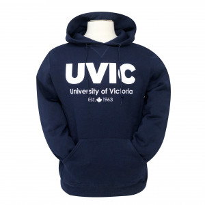 Russell Classic UVic Maple Leaf Hoodie - Navy