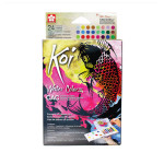 Koi Watercolor Pocket Field Sketch Box Metallic/Fluorescent(24)