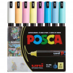 POSCA Paint Marker Set | 8 XFine Soft Tones Tapered Tip Set (PC-1MR)