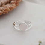 Glee Sophia Ring-Silver/Rose Quartz