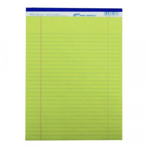 Hilroy Perforated Perfect Pad - Yellow & White Ruled