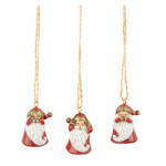 Mini Santa Ornaments (3 asst)