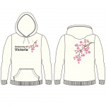 UVIC Unisex Blossom Hoodie- White