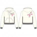 UVIC Women’s Cropped Full Zip Hoodie- White