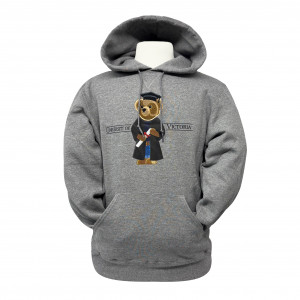 UVic Grad Bear Hoodie | Oxford Grey
