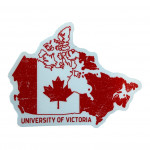UVIC Canada Map & Flag Sticker