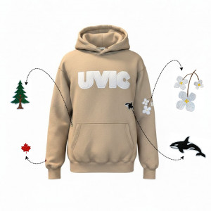 UVIC Oversized Patch Hoodie | Sand