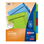 Avery 5-Tab Plastic Dividers
