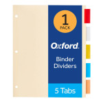 Oxford 5 Tab Binder Dividers