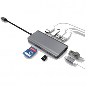 LMP USB-C Mini Dock HDMI 3 USB ports, Ethernet & SD Card - Space Grey