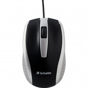 Verbatim Wired Notebook Optical Mouse - Black/White