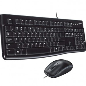 Logitech MK120 Wired Mouse + Keyboard Desktop Combo W/Cover
