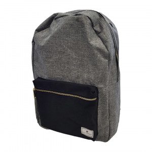 Gino Ferrari Backpack 16in Paris Grey Nylon Large Front Pock