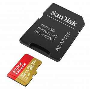 SanDisk Extreme MicroSDXC Card 32GB UHS-I W/ SD Adapter