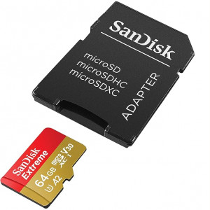 SanDisk Extreme MicroSDXC Card 64GB UHS-I W/ SD Adapter