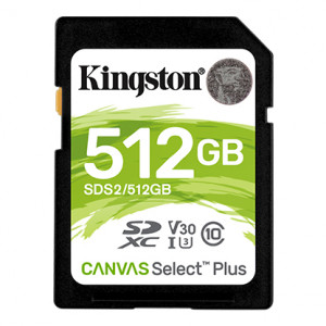 Kingston Canvas Select+ 512GB 100MB/S SDXC Memory Card
