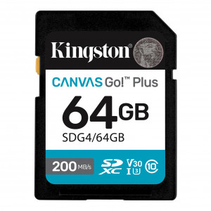 Kingston Canvas Go Plus 64GB 200MB/S SDXC Memory Card (Gen4)