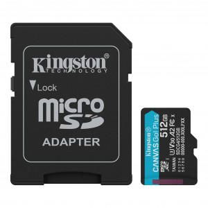 Kingston Canvas Go+ 512GB 200MB/S MicroSDXC Card + Adapter (Gen4)