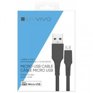 MyVivo Cable Micro USB 10ft Braided Cable