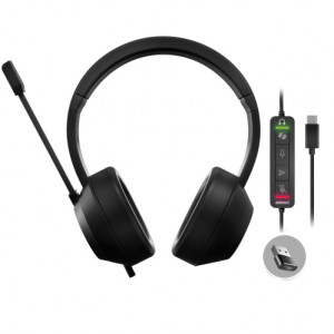Adesso Xtream P7 Wired Stereo Headset USB-C & USB-A - Black