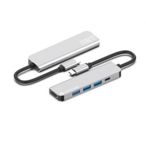Rockstone USB-C To 5 in 1 USB-A, C & HDMI Hub - Grey