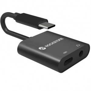 Rockstone USB-C To 3.5mm Headphone Jack Adapter - Black