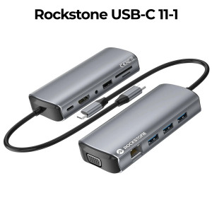 Rockstone USB-C 11-in-1 Hub - Grey