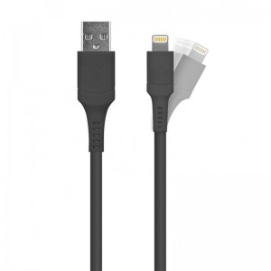Logiix Anti-Stress 1.2M Usb-A - Lightning Cable - Black