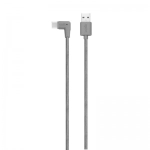 Logiix Piston Connect 90 3M USB-A to USB-C 2.0 Cable - Grey