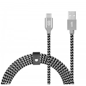 Logiix Piston Connect Braid 1.5M USB-A to USB-C - Grey/Black