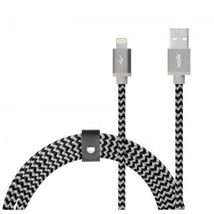 Logiix Piston Connect Braid Lightning 1.5M Cable - Gry/Blk